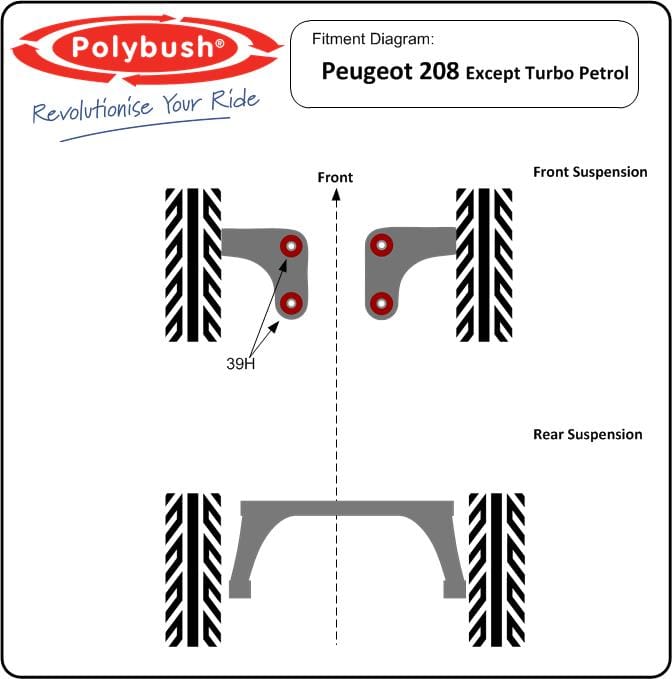 Peugeot 208 (2012-2019) Excluding Turbo Petrol suspension bush diagram