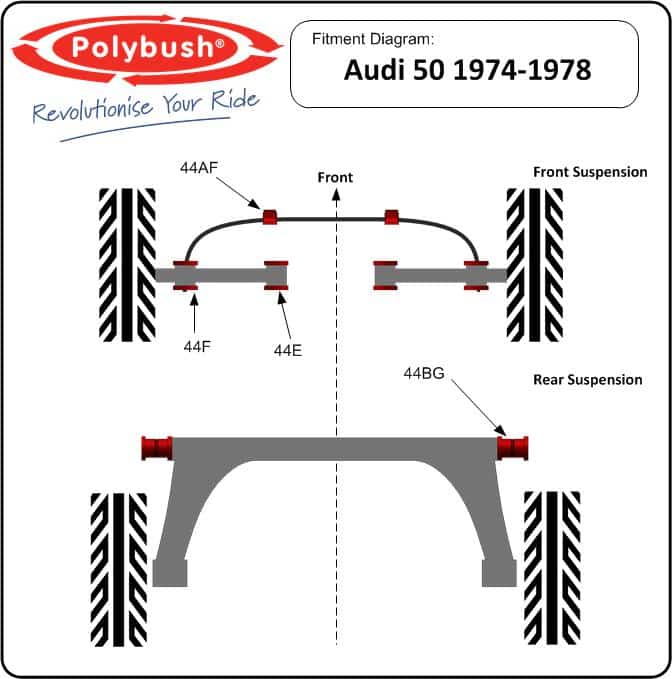 Audi 50 1974 - 1978 suspension bush diagram