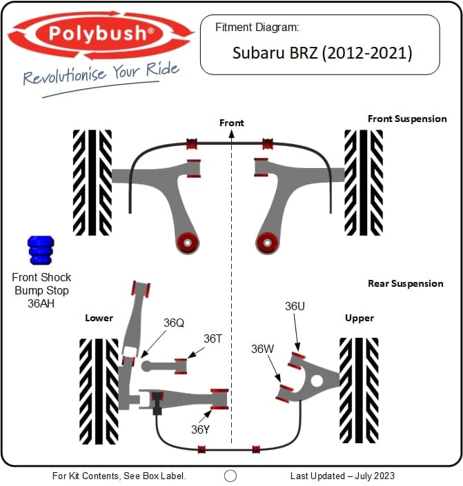 BRZ (2012 - 2021) suspension bush diagram