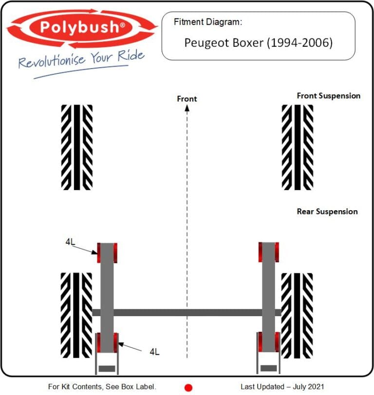 Peugeot Boxer (1994-2006) suspension bush diagram