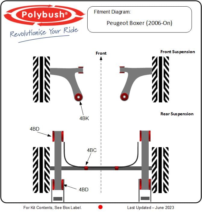 Peugeot Boxer (2006-On) suspension bush diagram