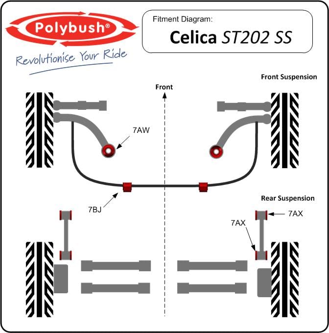 Celica ST202 SS (1994-1999) suspension bush diagram