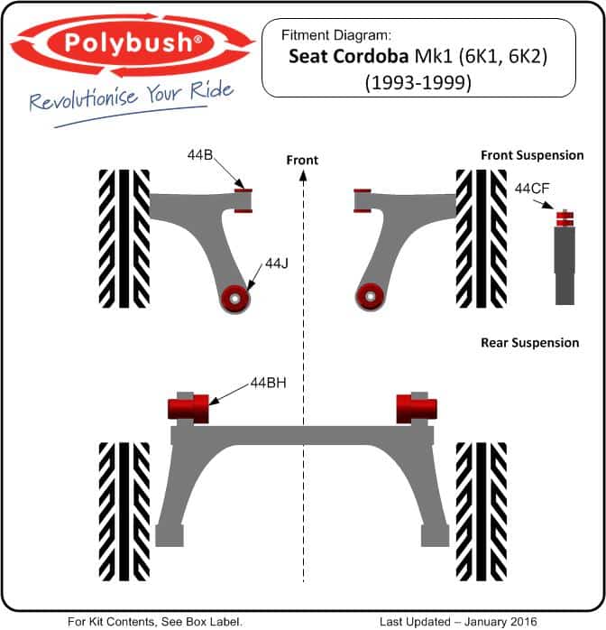 Seat Cordoba Mk 1 (1993-1999) suspension bush diagram
