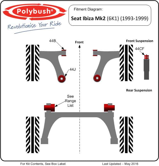 Seat Ibiza Mk 2 (1993-1999) 6k1 suspension bush diagram
