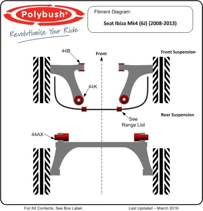 Seat Ibiza Mk 4 (2008-2013) suspension bush diagram