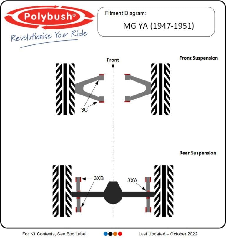 MG YA (1947–1951) suspension bush diagram