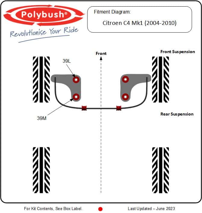 Citroen C4 Mk1 2004-2010 suspension bush diagram