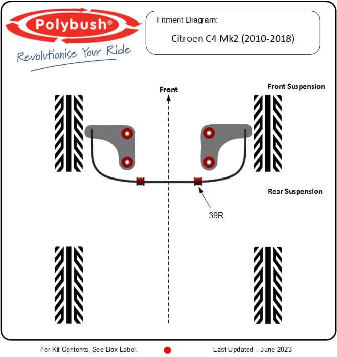 Citroen C4 Mk2 2010-2018 suspension bush diagram