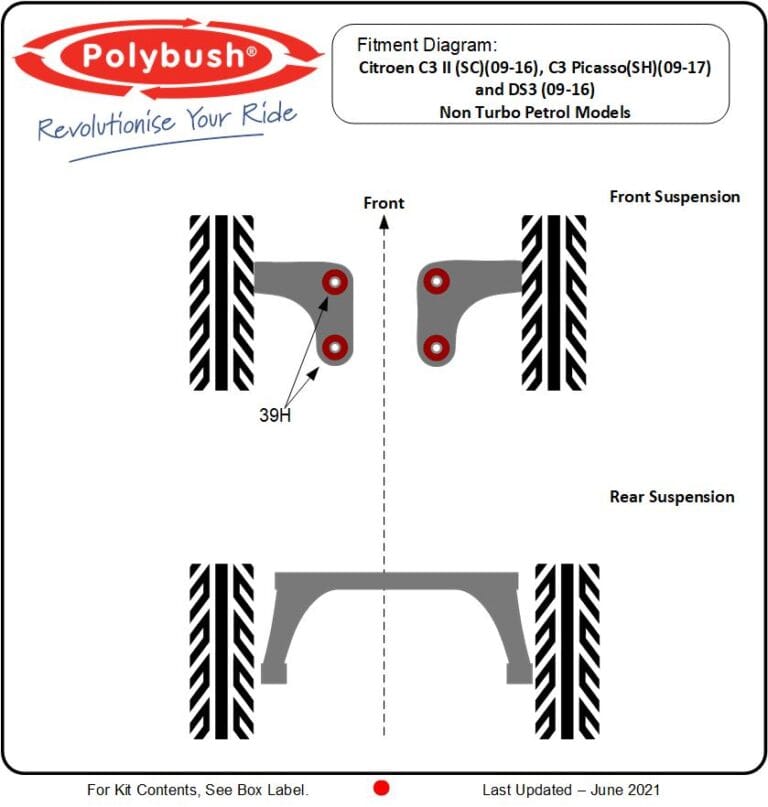 Citroen C3 Picasso (SH) 2009-2017 suspension bush diagram