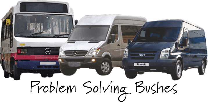 Bus in service benefiting from upgraded polyurethane suspension bushes
