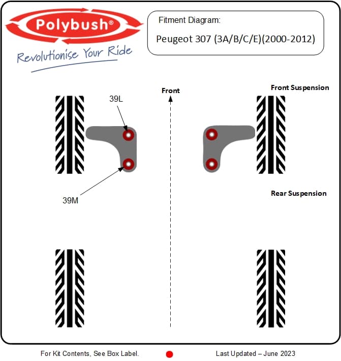 Peugeot 307 (3A/B/C/E) (2000-2012) suspension bush diagram