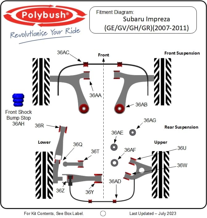 Impreza (GE,GH,GR,GV) (2007-2011) suspension bush diagram