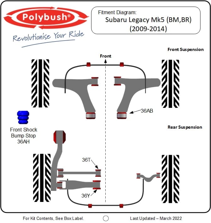 Legacy Mk5 (BM,BR) (2009-2014) suspension bush diagram