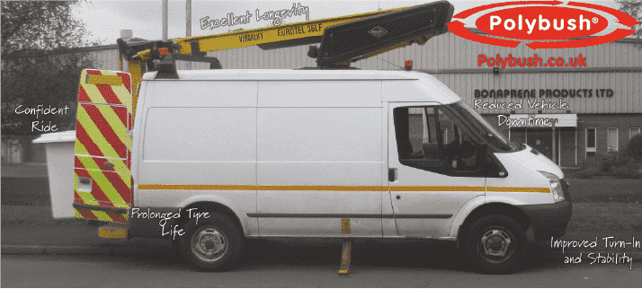 Fleet vehicles using Polybush suspension solutions for durability and handling