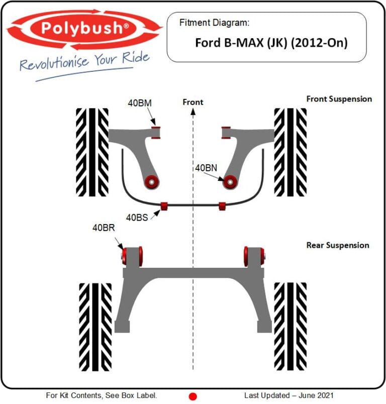 Ford B-Max (2012–2017) suspension bush diagram