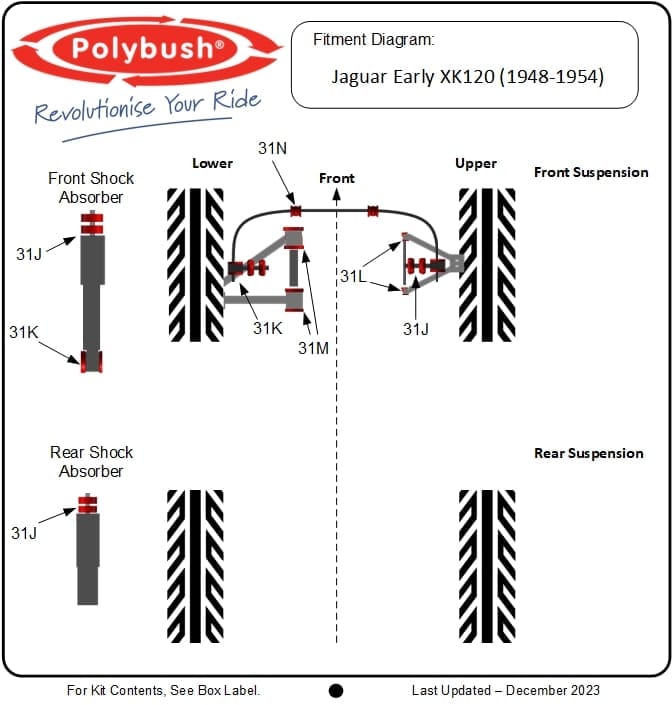 Jaguar XK120 (1948-1954) Early suspension bush diagram