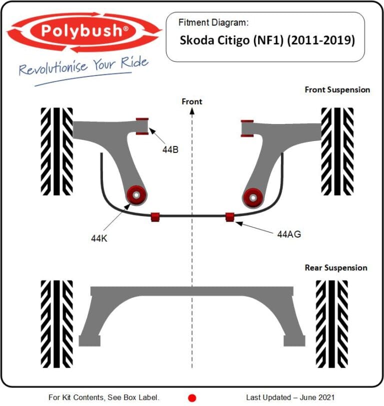 Skoda Citigo (NF1) (2011-2020) suspension bush diagram