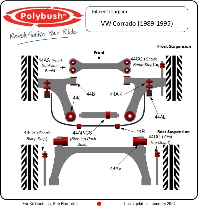 VW Corrado (1989-1995) suspension bush diagram