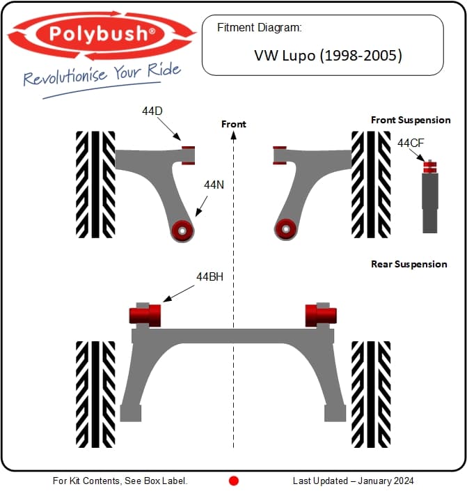 VW Lupo (1998-2005) suspension bush diagram