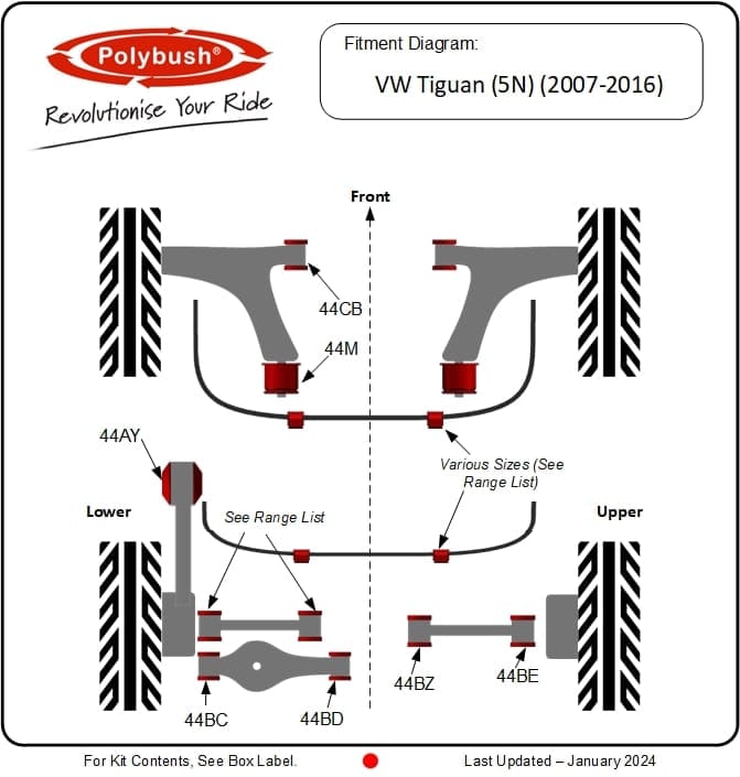 VW Tiguan (5N) (2007-2016) suspension bush diagram
