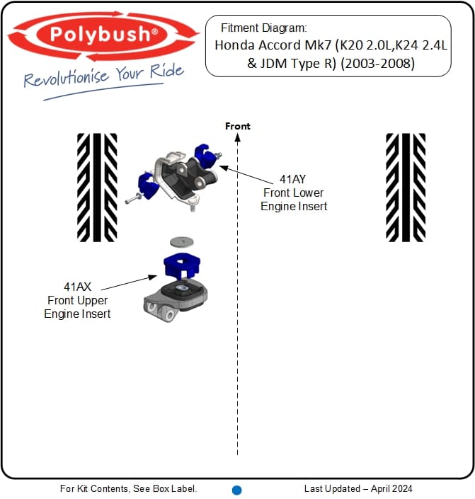 Honda Accord Mk7 (CL7, CL9) (2003‑2008) suspension bush diagram