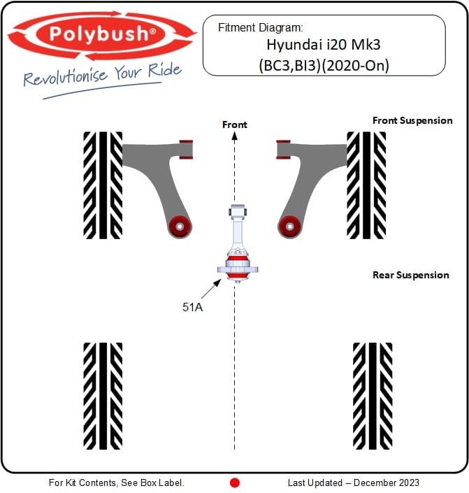 Hyundai i20 Mk3 (BC3, BI3) (2020–on) suspension bush diagram