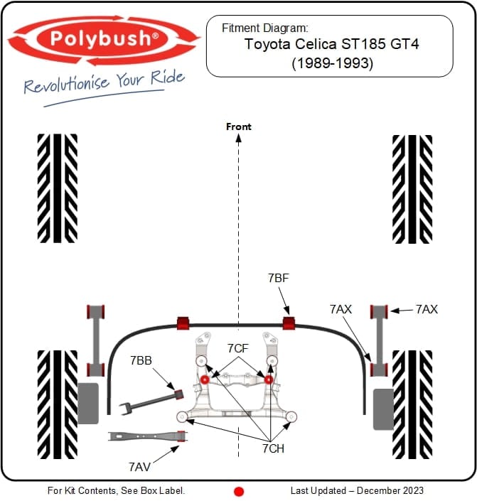 Celica ST185 GT4 (1989-1993) suspension bush diagram