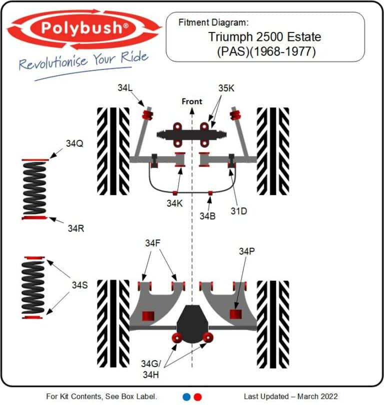 2500 Estate (PAS) (1968-1977) suspension bush diagram