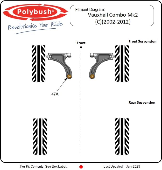 Combo Mk2 (C) (F25) (2001-2012) suspension bush diagram