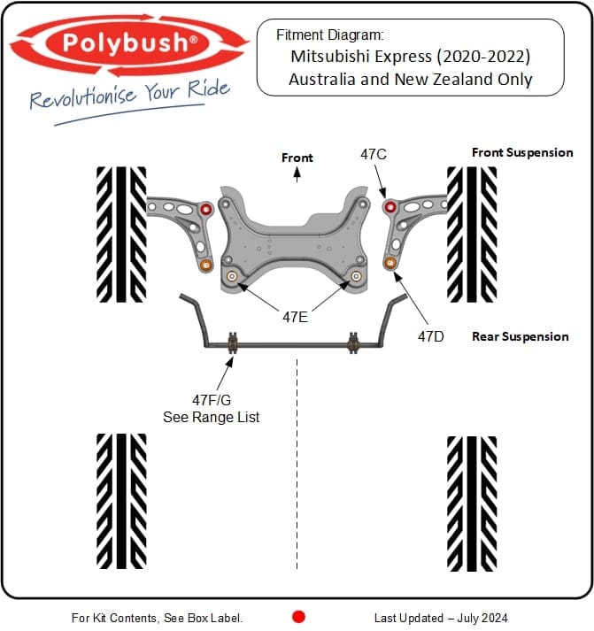 Mitsubishi Express (2020-2022) Australia and New Zealand Only suspension bush diagram