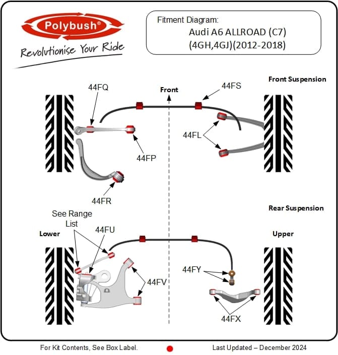 Audi A6 C7 Allroad (4GH, 4GJ) 2012–2018 suspension bush diagram