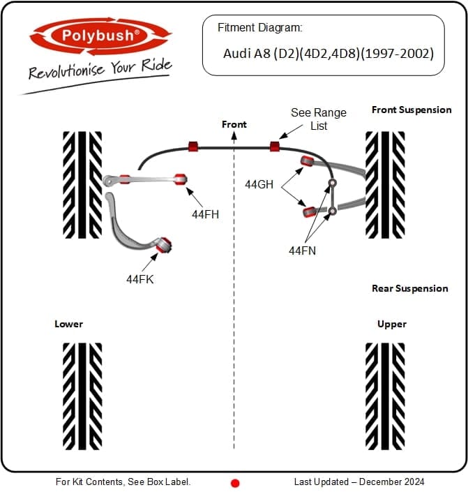 Audi A8 D2 (4D2, 4D8) 1997–2002 suspension bush diagram