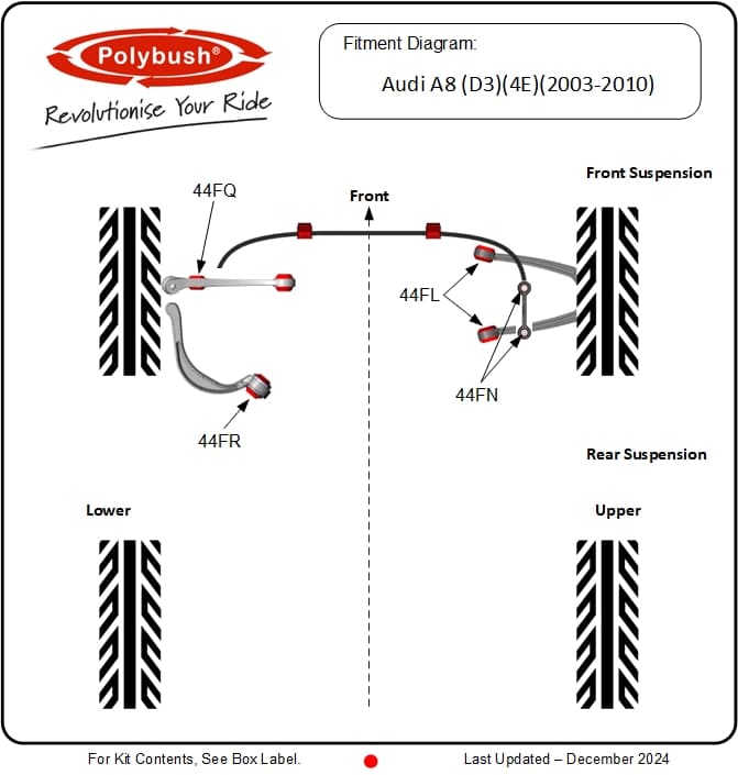 Audi A8 D3 (4E2, 4E8) 2003–2010 suspension bush diagram