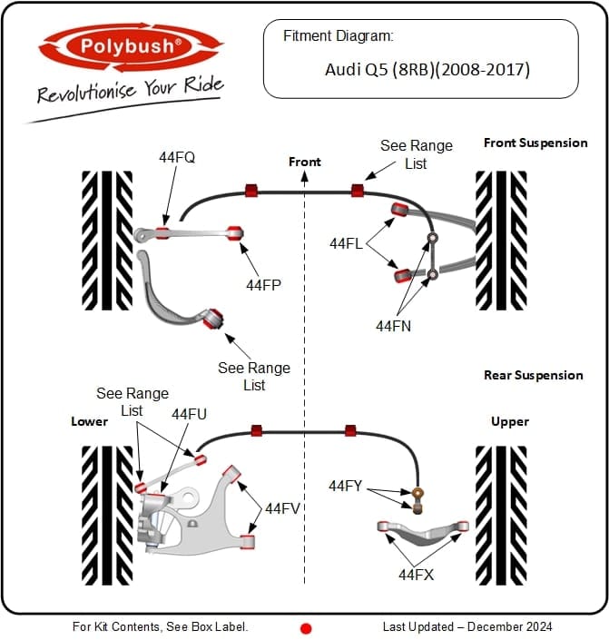 Audi Q5 (8RB) 2005-2017 suspension bush diagram