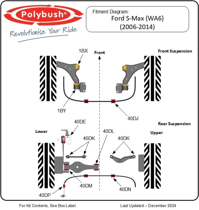 Ford S-Max (WA6) (2006-2014) suspension bush diagram