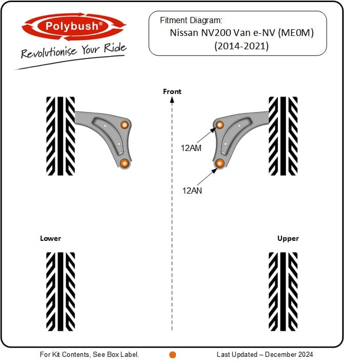 Nissan NV200 Van e-NV (ME0M) (2014-2021) suspension bush diagram