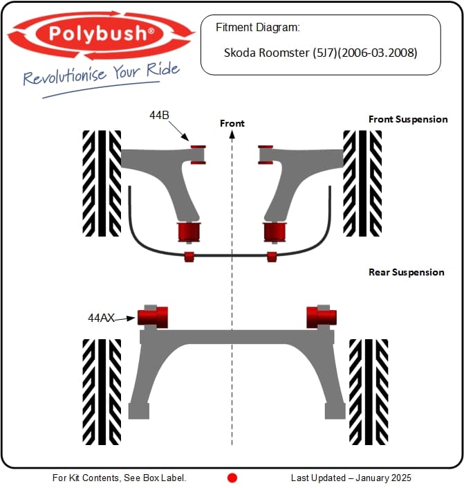 Skoda Roomster (5J7) (2006–2008) suspension bush diagram