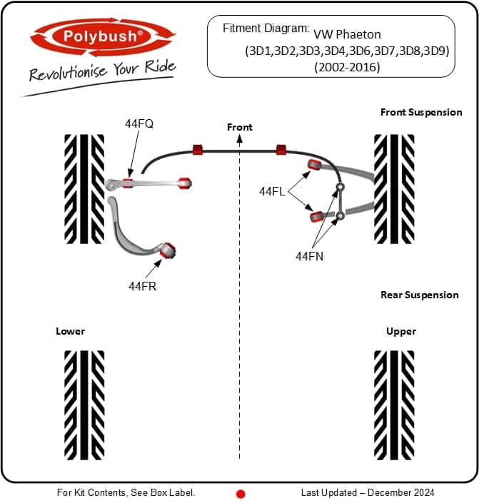 VW Phaeton (3D1, 3D2, 3D3, 3D4, 3D6, 3D7, 3D8, 3D9) (2002-2016) suspension bush diagram