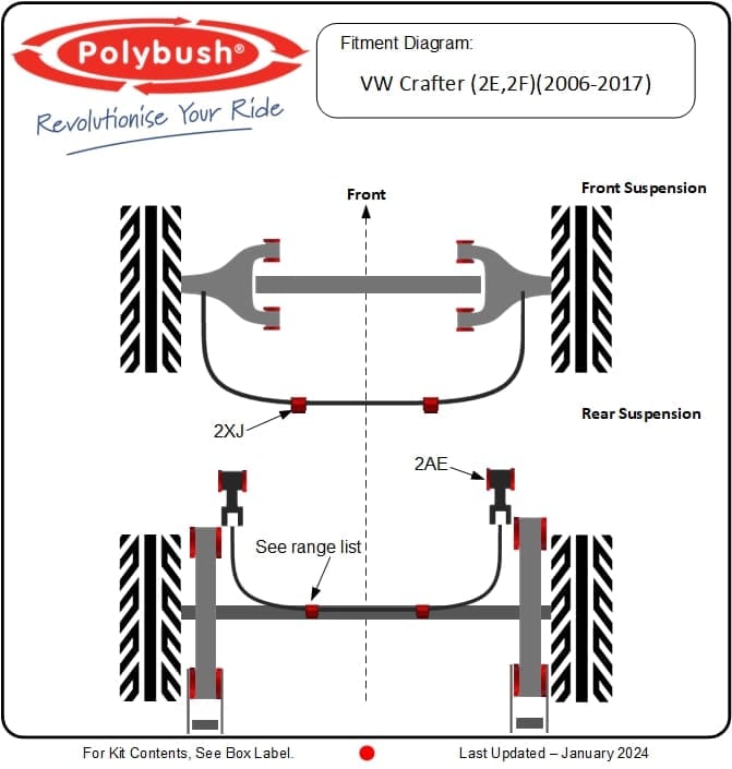 VW Crafter (2E,2F) (2006 - 2017) suspension bush diagram