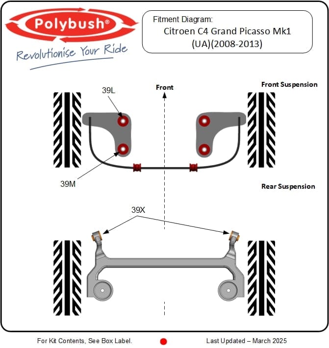 Citroen C4 Grand Picasso Mk1 (UA) 2008-2013 suspension bush diagram