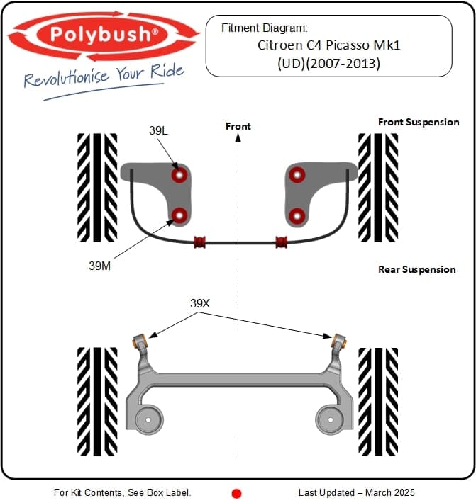 Citroen C4 Picasso Mk1 (UD) 2007-2013 suspension bush diagram