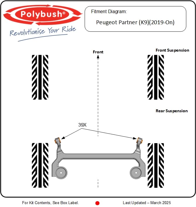 Peugeot Partner (K9) (2019-On) suspension bush diagram
