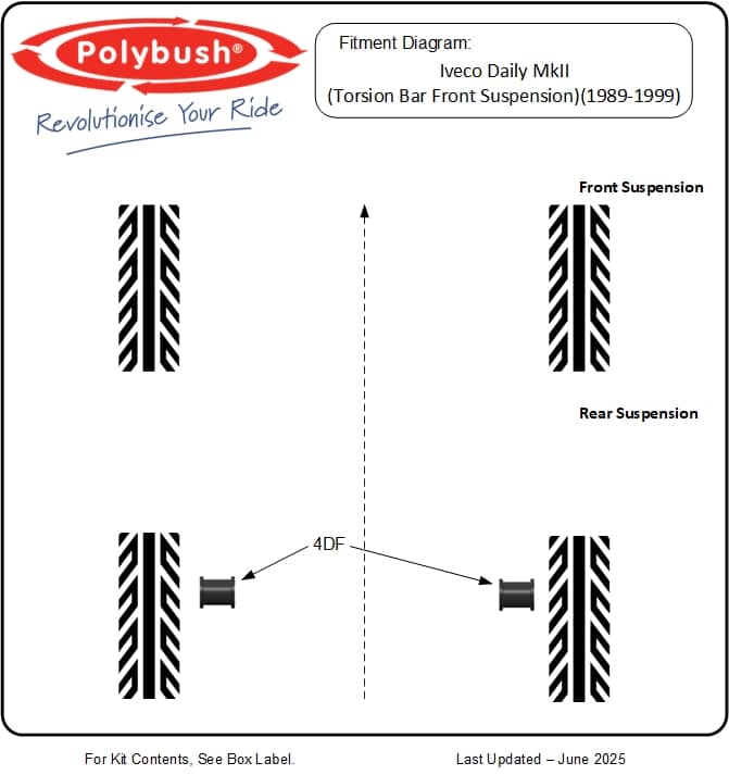 Iveco Daily MK2 (Torsion Bar Front Suspension) (1989-1999) suspension bush diagram