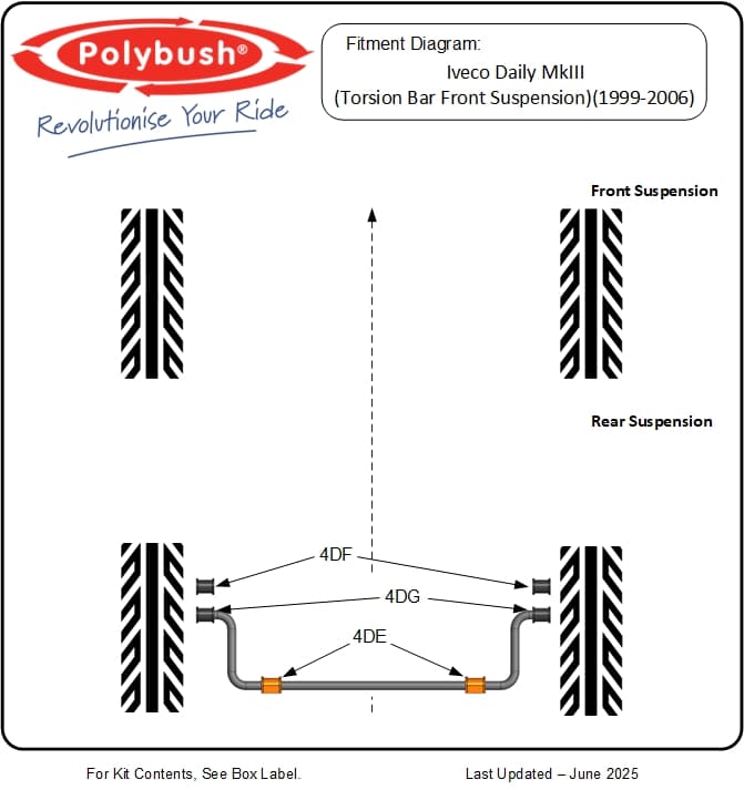 Iveco Daily MK3 (Torsion Bar Front Suspension) (1999-2006) suspension bush diagram