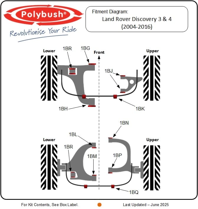 Land Rover Discovery 3 & 4 (2004–2016) suspension bush diagram