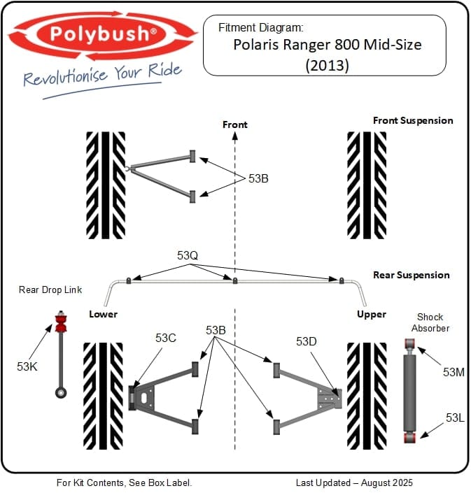 Polaris Ranger 800 Mid-Size (2013) suspension bush diagram