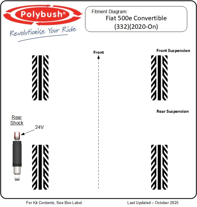 Fiat 500e Convertible (332)(2020-On) suspension bush diagram