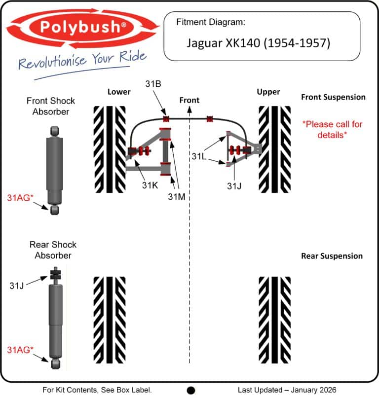 Jaguar XK140 (1954-1957) suspension bush diagram