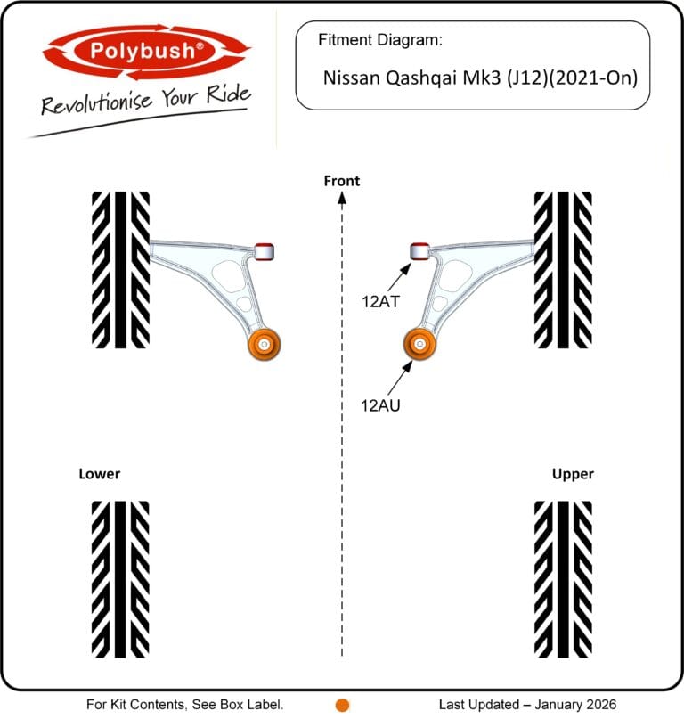 Nissan Qashqai Mk3 (J12)(2021-On) suspension bush diagram