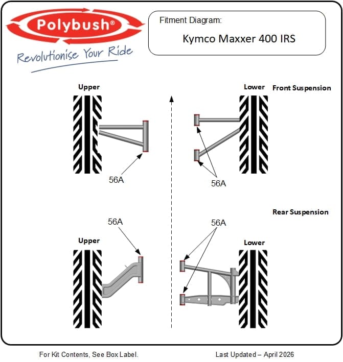 Kymco Maxxer 400 IRS suspension bush diagram